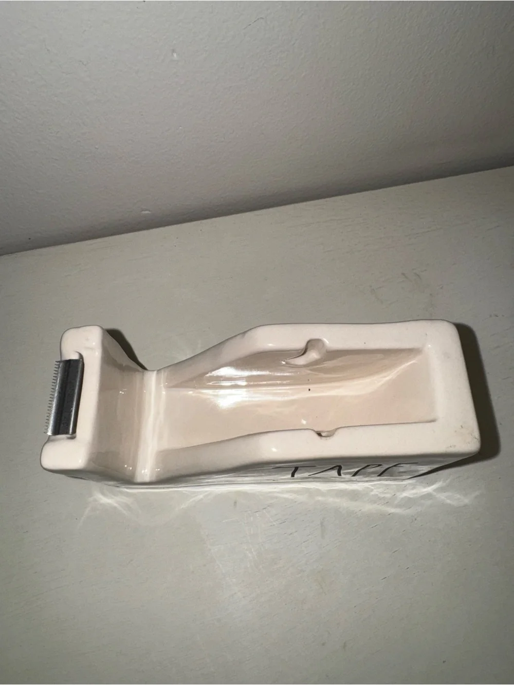 Rae Dunn White Ceramic Tape Dispenser